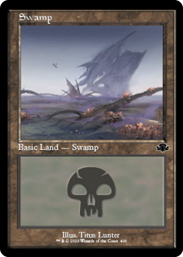 Swamp (406) (Retro Frame) #406 L - Dominaria Remastered Pokemon card