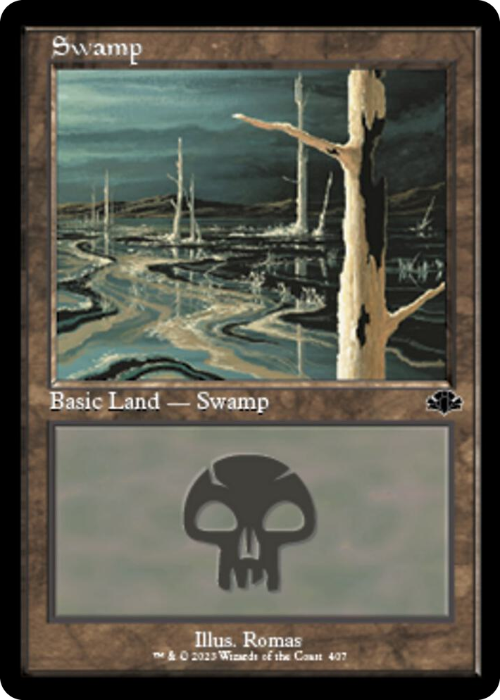 0407 Swamp (407) (Retro Frame) L Dominaria Remastered