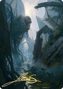 0014 Swamp Art Card (14/81) (Gold-Stamped Signature) S Art Series: Zendikar Rising