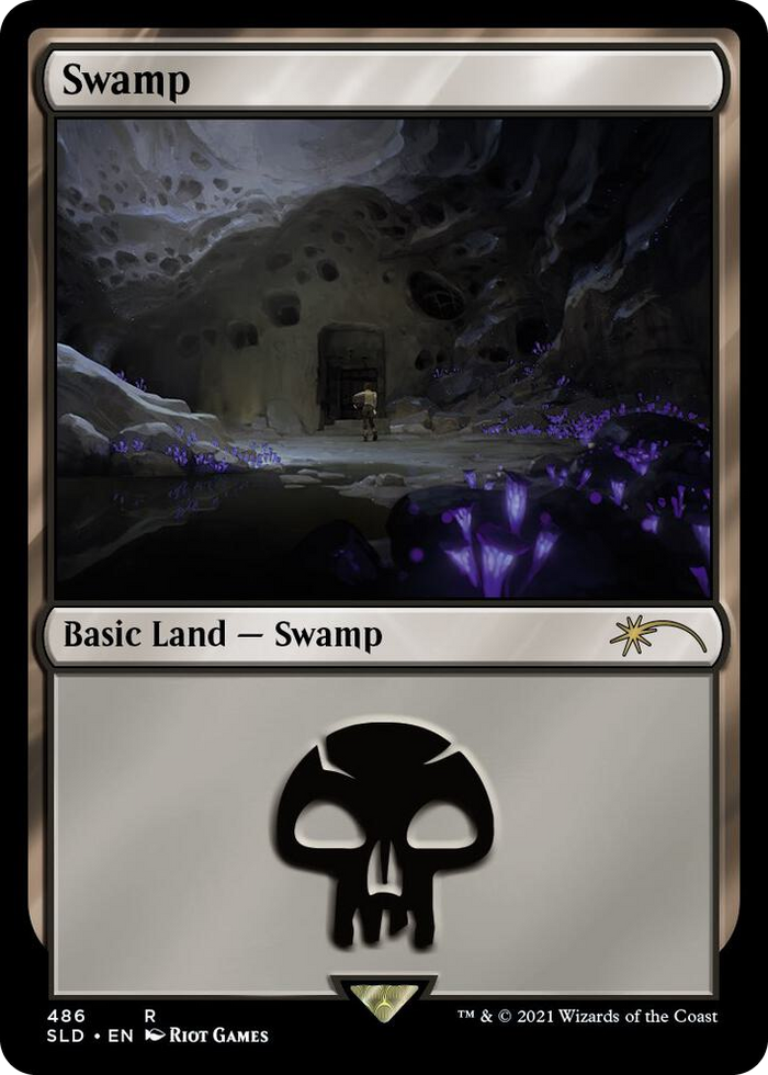 Swamp (Secret Lair x Arcane: Lands) #486 R - Secret Lair Drop Series Pokemon card