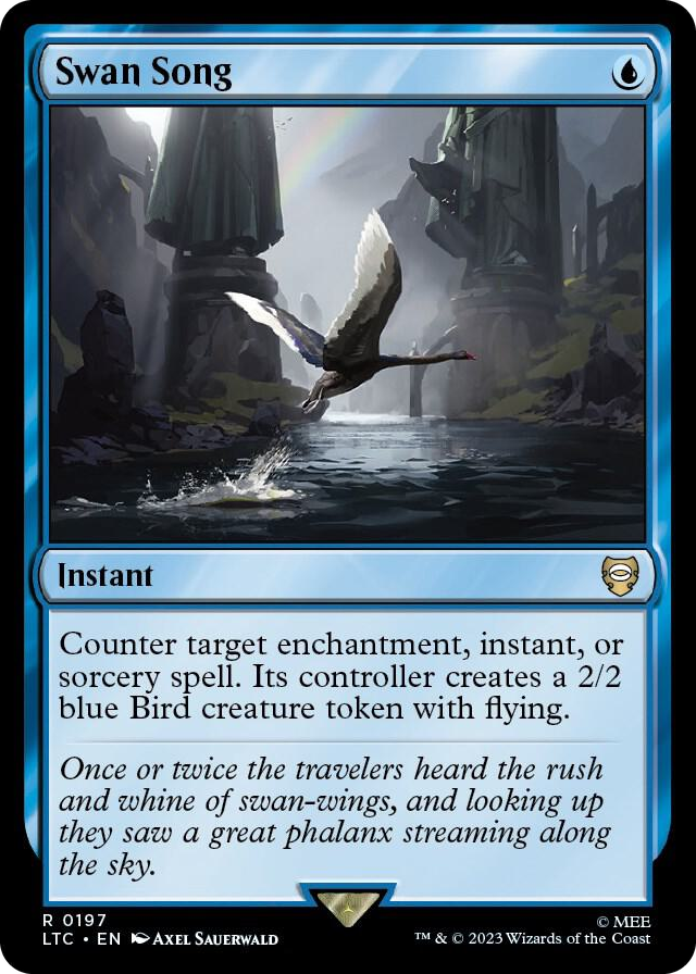 Swan Song #197 R - Commander: The Lord of the Rings: Tales of Middle-earth Pokemon card