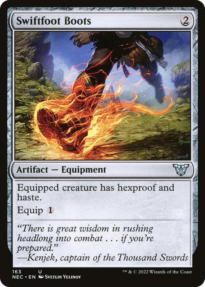 0163 Swiftfoot Boots U Commander: Kamigawa: Neon Dynasty