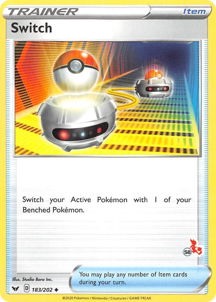 0183 Switch - 183/202 (#58 Cinderace Stamped) Promo Battle Academy 2022