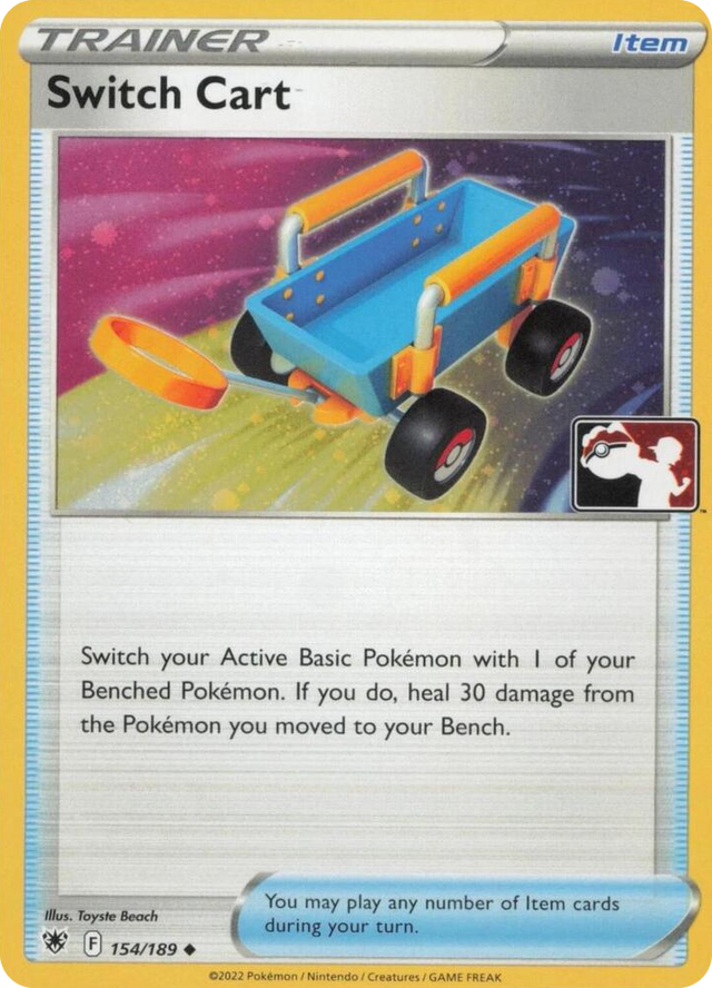 0154 Switch Cart - 154/189 (Cosmos Holo) Uncommon Prize Pack Series Cards