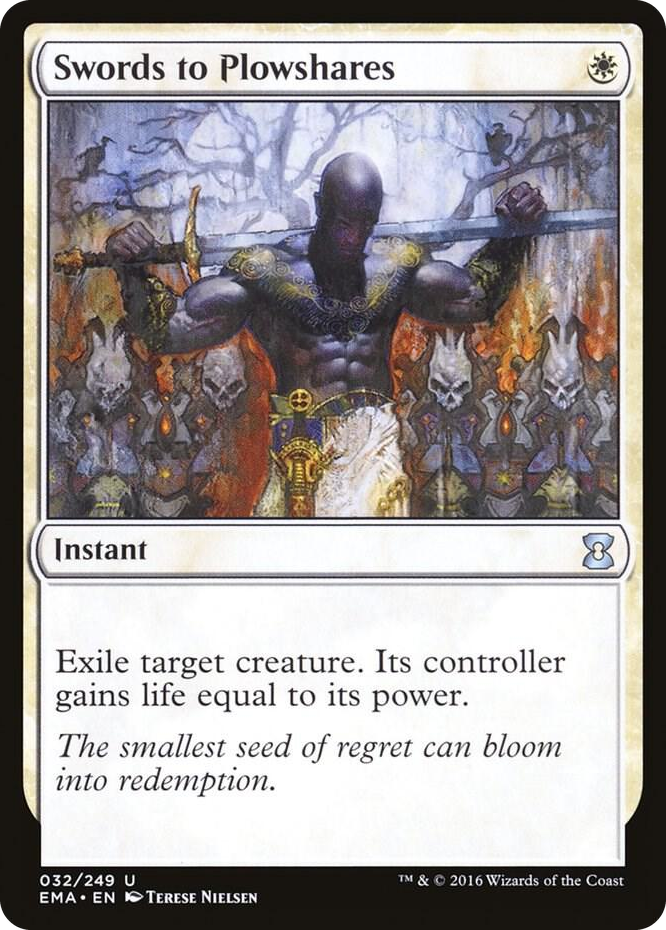 Swords to Plowshares #32 U - Eternal Masters Pokemon card