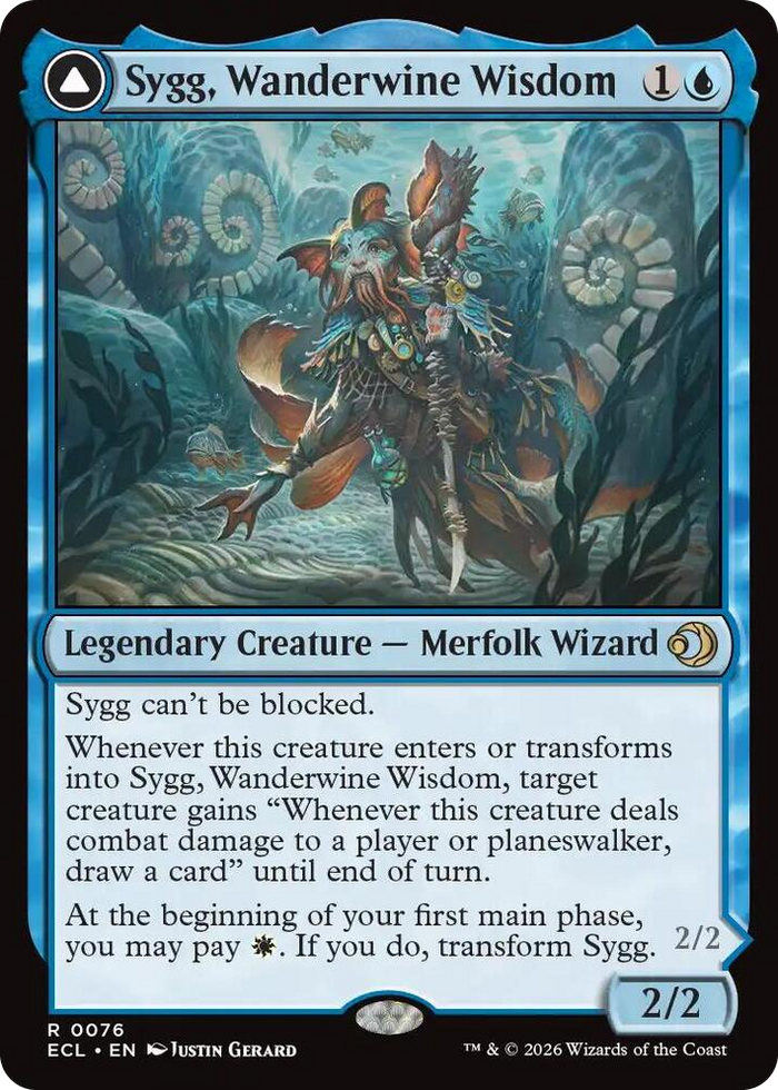 Sygg, Wanderwine Wisdom #76 R - Lorwyn Eclipsed Pokemon card