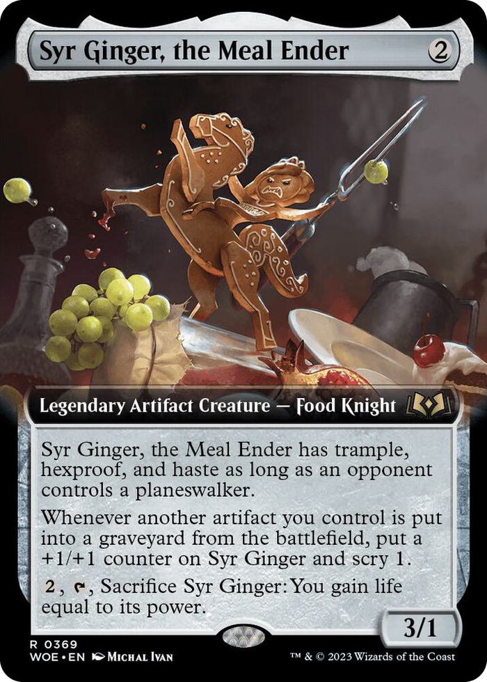 Syr Ginger, the Meal Ender (Extended Art) #369 R - Wilds of Eldraine Pokemon card