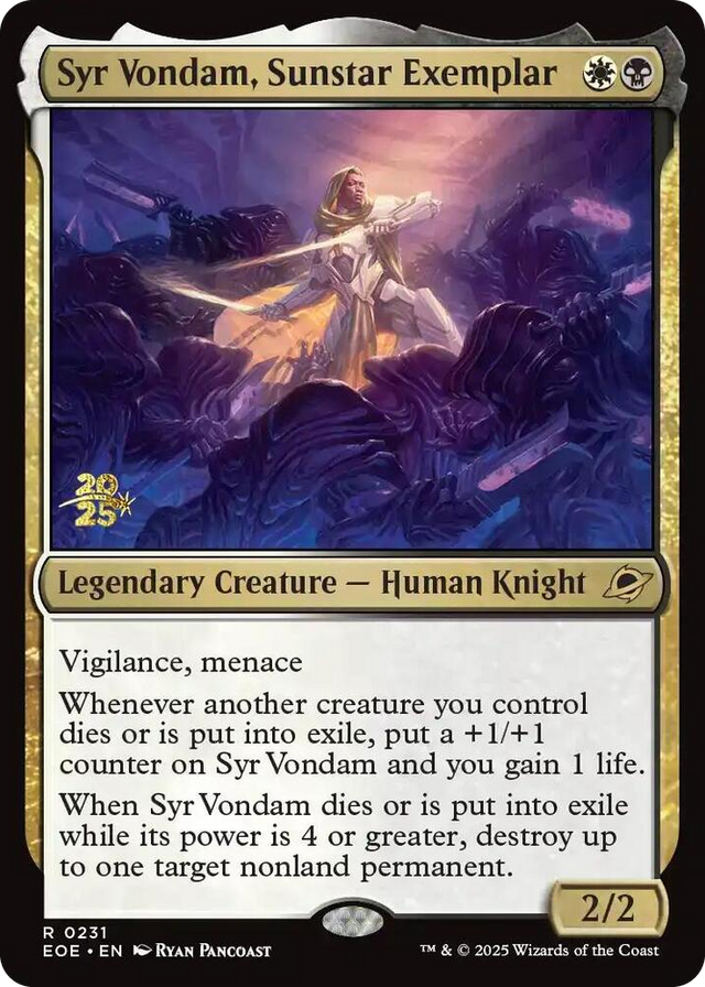 0231 Syr Vondam, Sunstar Exemplar R Prerelease Cards