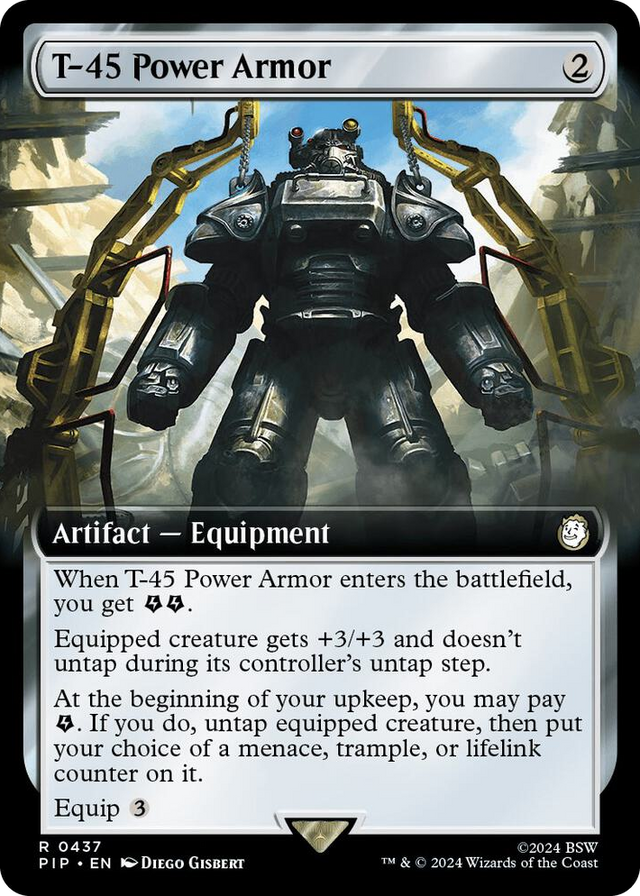 0437 T-45 Power Armor (Extended Art) R Universes Beyond: Fallout