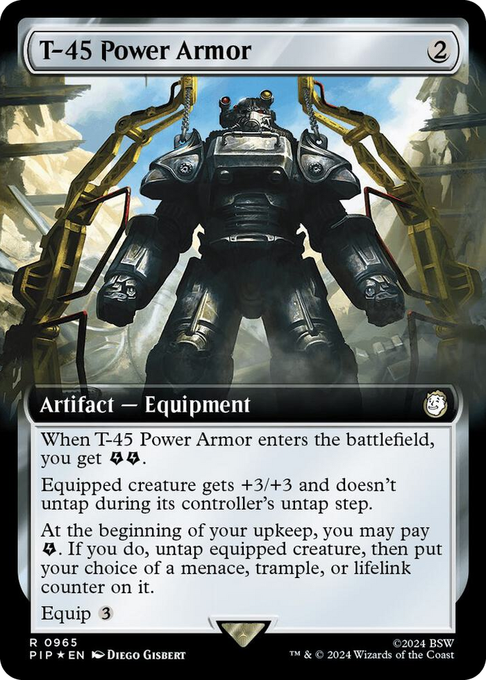 T-45 Power Armor (Extended Art) (Surge Foil) #965 R - Universes Beyond: Fallout Pokemon card