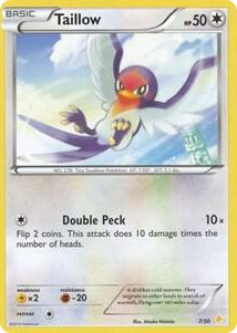 0007 Taillow Common XY Trainer Kit: Pikachu Libre & Suicune