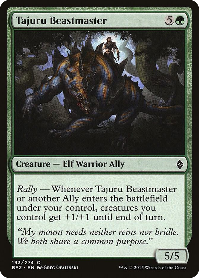 Tajuru Beastmaster #193 C - Battle for Zendikar Pokemon card
