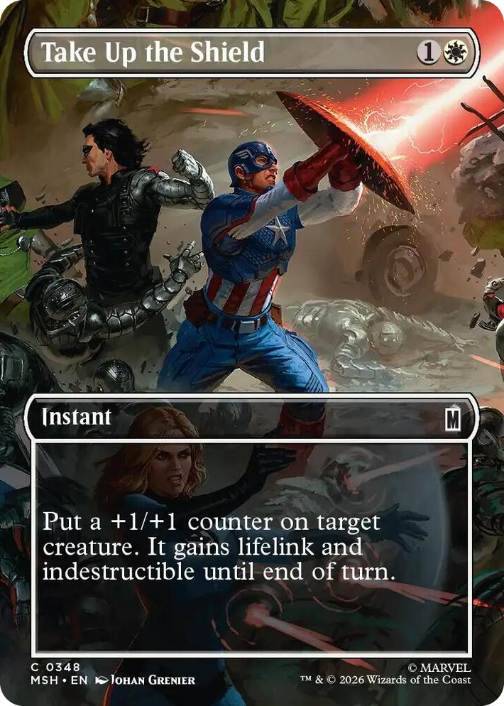 0348 Take Up the Shield (Borderless) C Marvel Super Heroes