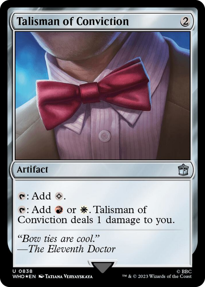 Talisman of Conviction (Surge Foil) #838 U - Universes Beyond: Doctor Who Pokemon card