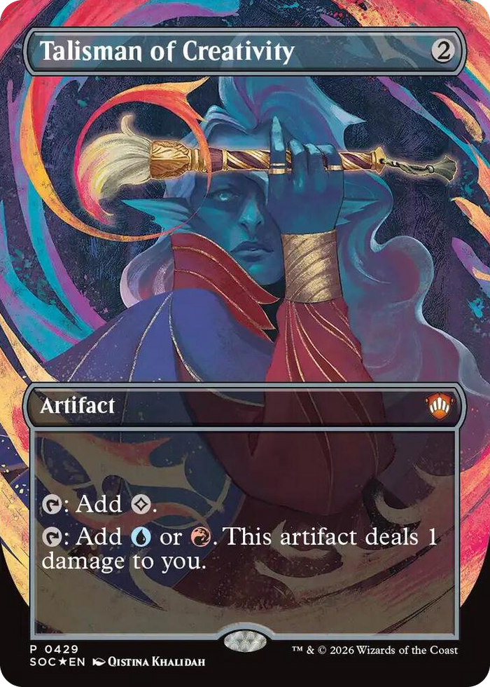 Talisman of Creativity (Borderless) #429 P - Commander: Secrets of Strixhaven Pokemon card