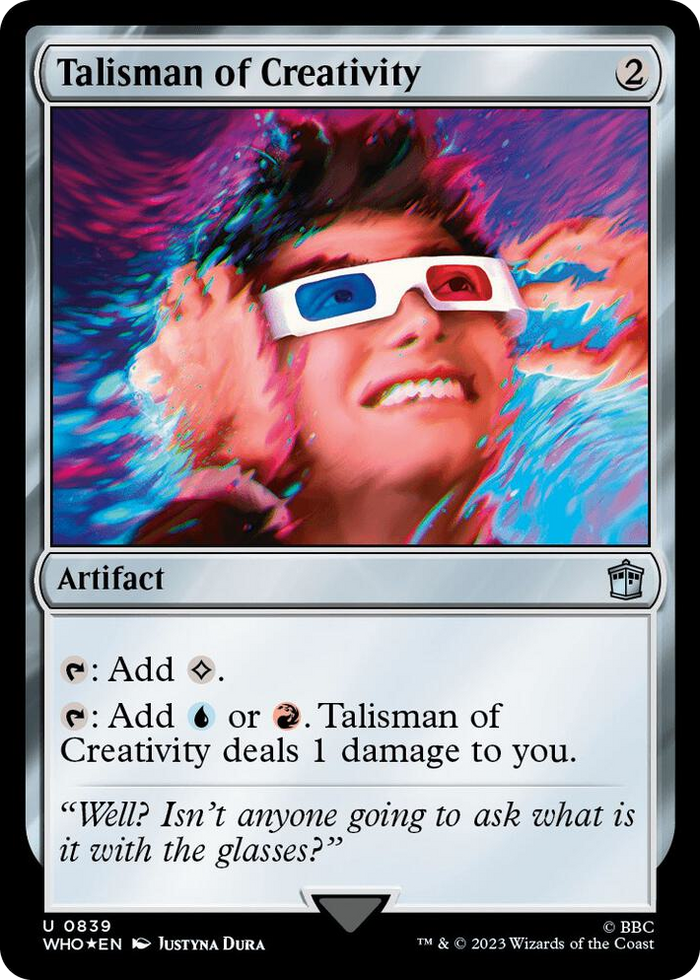 Talisman of Creativity (Surge Foil) #839 U - Universes Beyond: Doctor Who Pokemon card