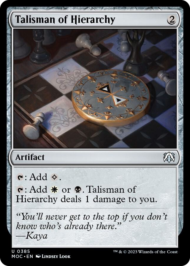 Talisman of Hierarchy #385 U - Commander: March of the Machine Pokemon card