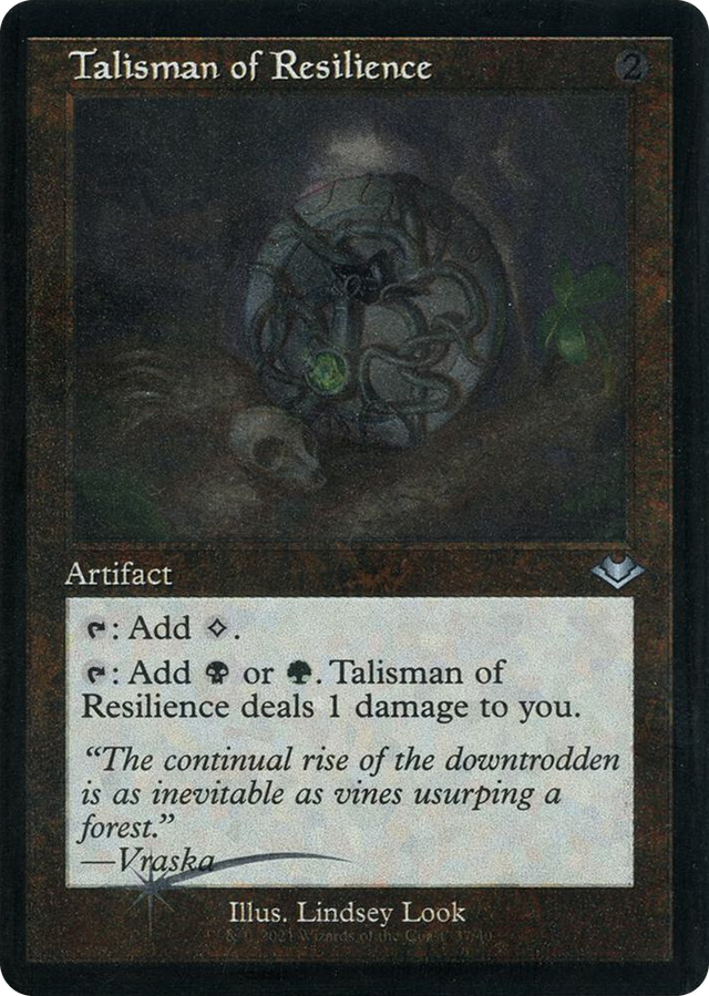 0037 Talisman of Resilience (Retro Frame) (Foil Etched) U Modern Horizons
