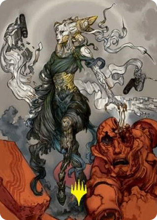 0076 Tamiyo, Compleated Sage Art Card (Gold-Stamped Signature) S Art Series: Kamigawa: Neon Dynasty