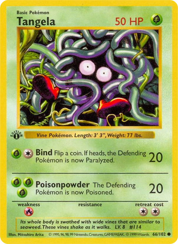 0066 Tangela Common Base Set (Shadowless)