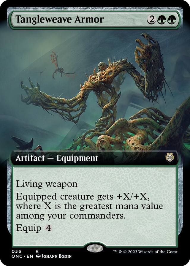 0036 Tangleweave Armor (Extended Art) R Commander: Phyrexia: All Will Be One