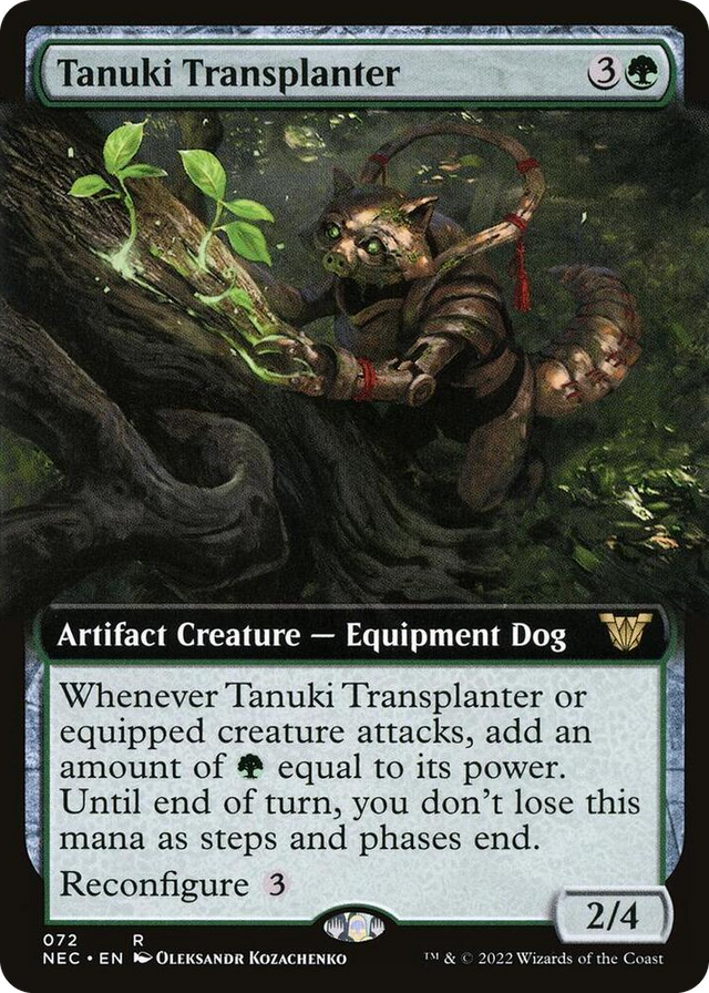 0072 Tanuki Transplanter (Extended Art) R Commander: Kamigawa: Neon Dynasty