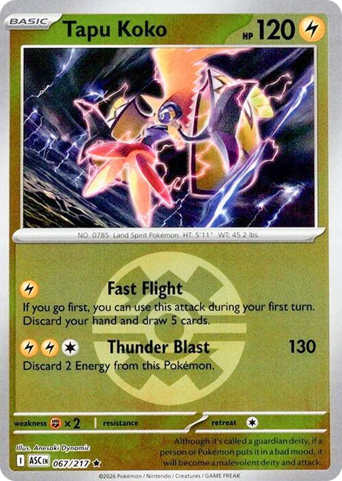 0067 Tapu Koko (Quick Ball) Rare Ascended Heroes