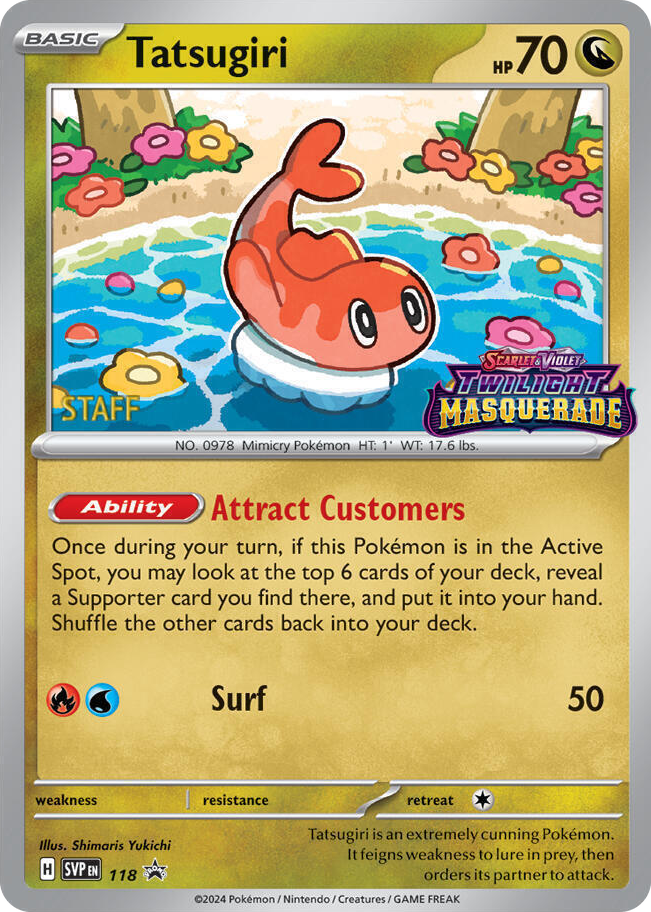 0118 Tatsugiri - 118 (Prerelease) [Staff] Promo Scarlet & Violet Promo Cards