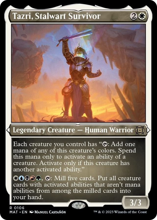 Tazri, Stalwart Survivor (Foil Etched) #106 R - March of the Machine: The Aftermath Pokemon card