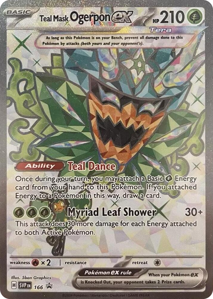 0166 Teal Mask Ogerpon ex - 166 Ultra Rare Scarlet & Violet Promo Cards