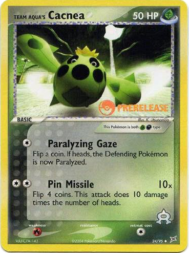 0024 Team Aqua's Cacnea - 24/95 (Prerelease) Promo Miscellaneous Cards & Products