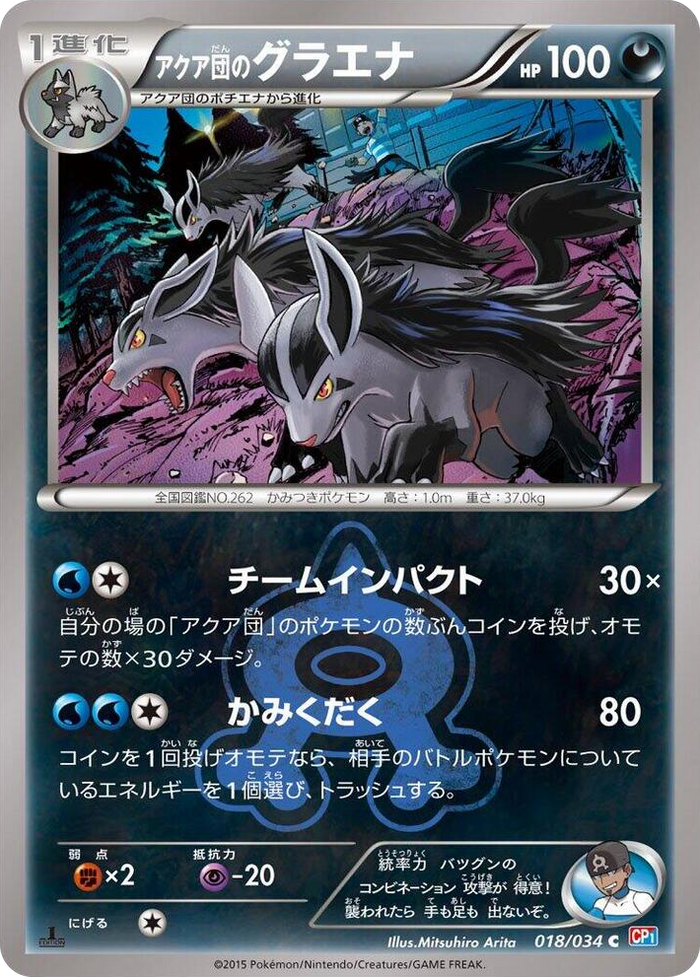 0018 Team Aqua's Mightyena Common Magma Gang vs Aqua Gang: Double Crisis
