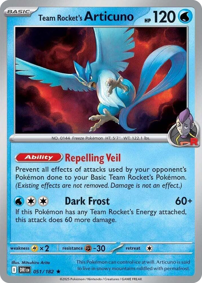 0051 Team Rocket's Articuno - 051/182 (Non-Holo) Rare Deck Exclusives