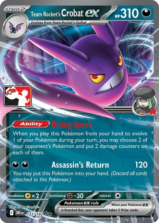0122 Team Rocket's Crobat ex Double Rare Prize Pack Series Cards