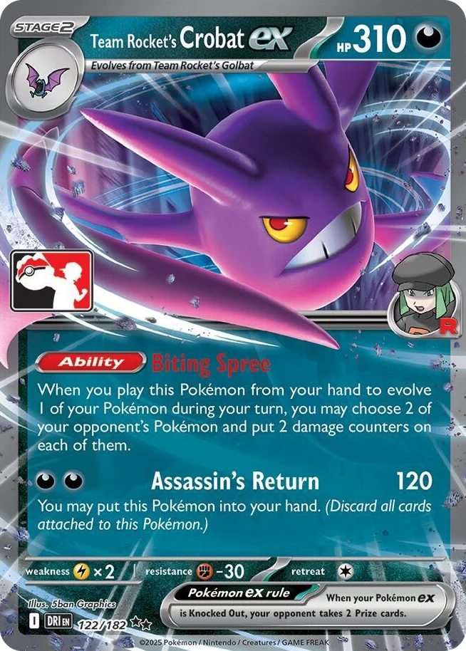 0122 Team Rocket's Crobat ex Double Rare Prize Pack Series Cards