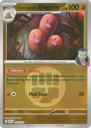 0101 Team Rocket's Dugtrio - 101/217 (Energy Symbol Pattern) Uncommon Ascended Heroes