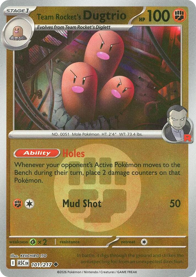 0101 Team Rocket's Dugtrio - 101/217 (Energy Symbol Pattern) Uncommon Ascended Heroes
