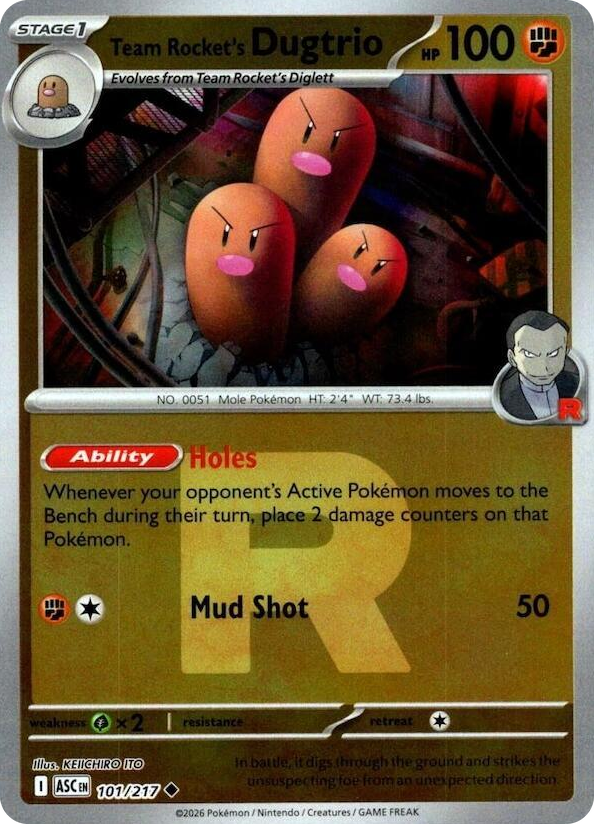 0101 Team Rocket's Dugtrio - 101/217 (Team Rocket) Uncommon Ascended Heroes