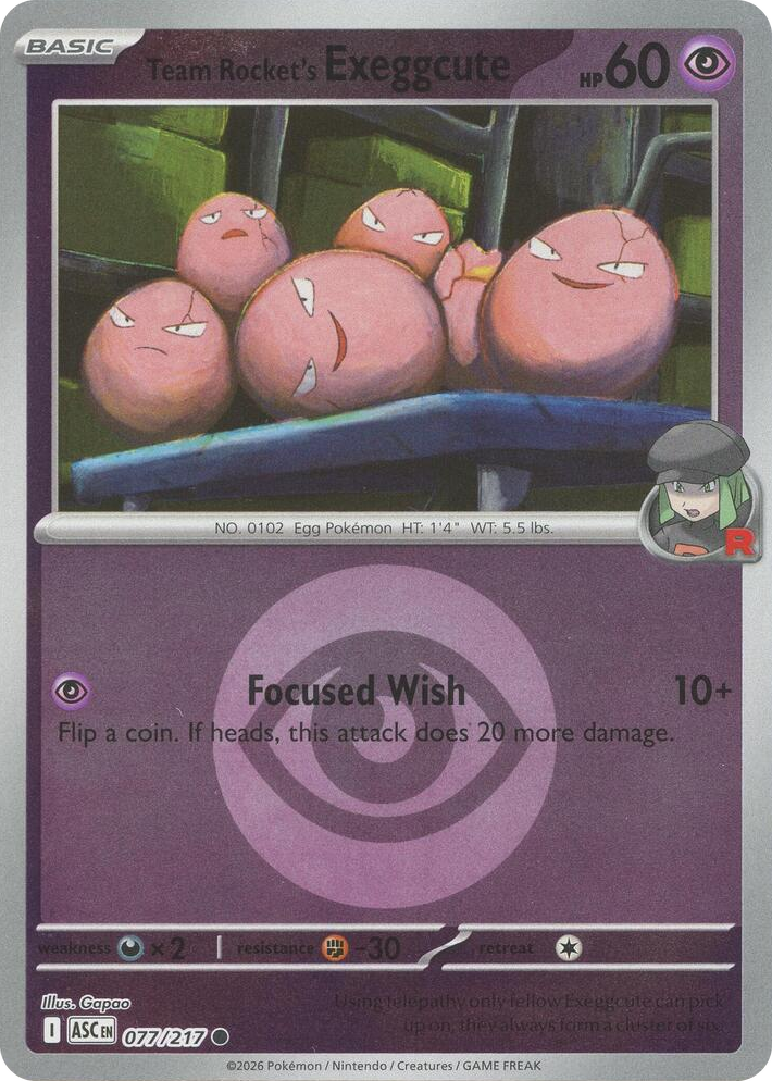 0077 Team Rocket's Exeggcute (Energy Symbol Pattern) Common Ascended Heroes