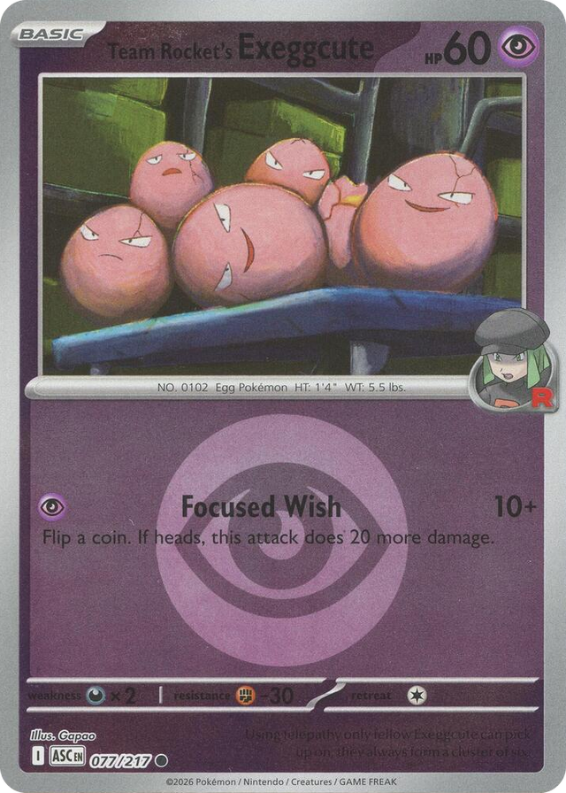 0077 Team Rocket's Exeggcute (Energy Symbol Pattern) Common Ascended Heroes
