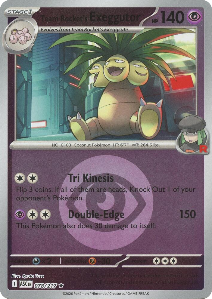 0078 Team Rocket's Exeggutor (Energy Symbol Pattern) Rare Ascended Heroes