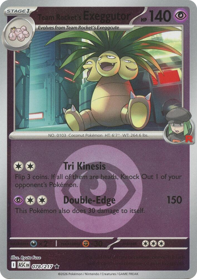 0078 Team Rocket's Exeggutor (Energy Symbol Pattern) Rare Ascended Heroes