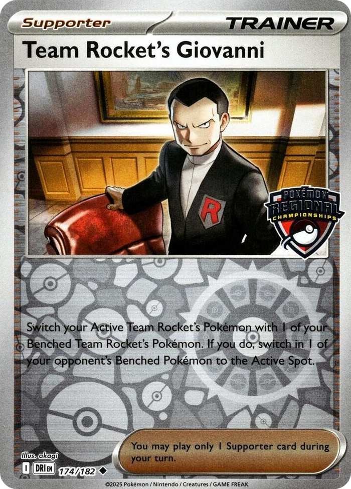 0174 Team Rocket's Giovanni (Regional Championships) Uncommon League & Championship Cards