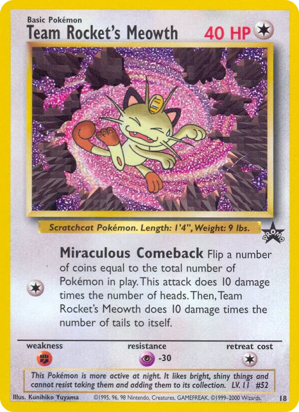 0018 Team Rocket's Meowth Promo WoTC Promo