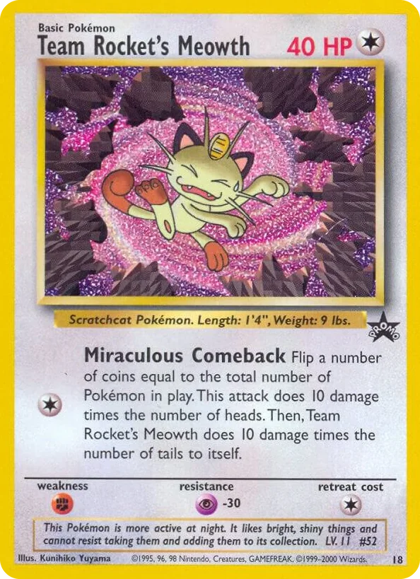0018 Team Rocket's Meowth Promo WoTC Promo