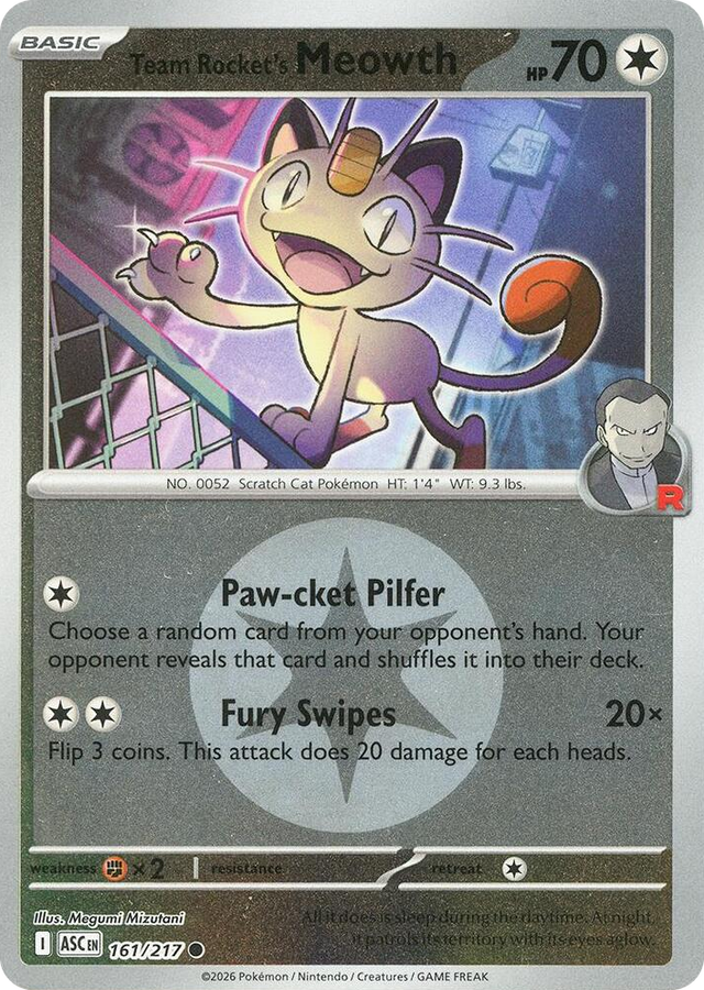 0161 Team Rocket's Meowth (Energy Symbol Pattern) Common Ascended Heroes