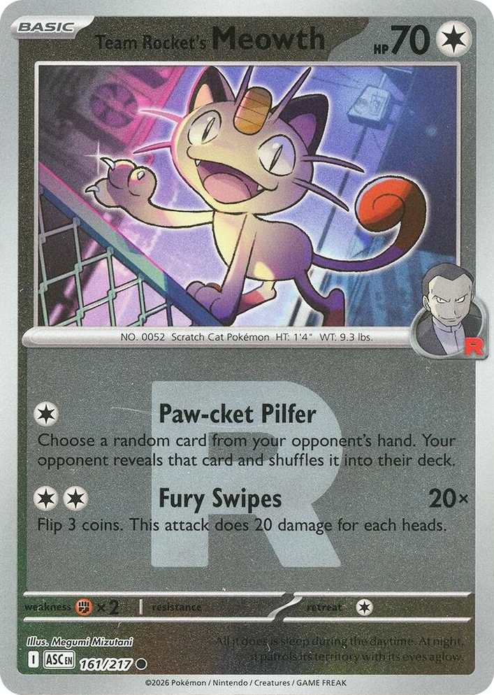 0161 Team Rocket's Meowth (Team Rocket) Common Ascended Heroes