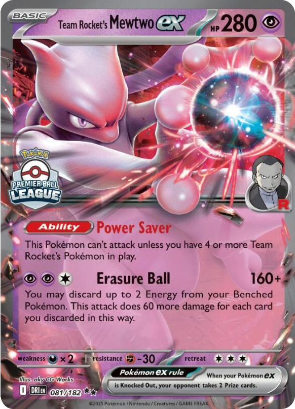 0081 Team Rocket's Mewtwo ex Double Rare League & Championship Cards