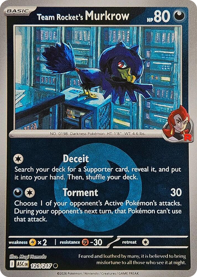 0126 Team Rocket's Murkrow (Energy Symbol Pattern) Common Ascended Heroes