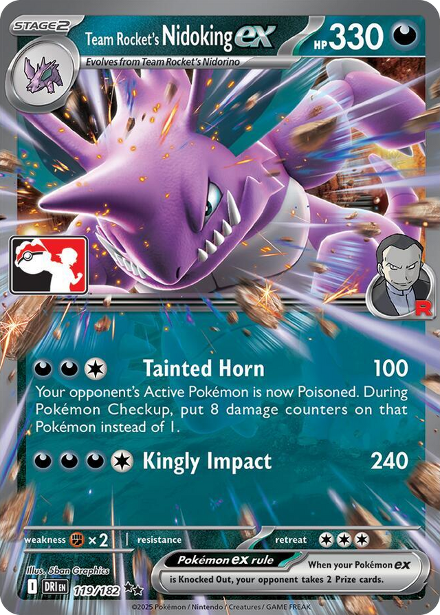 0119 Team Rocket's Nidoking ex Double Rare Prize Pack Series Cards